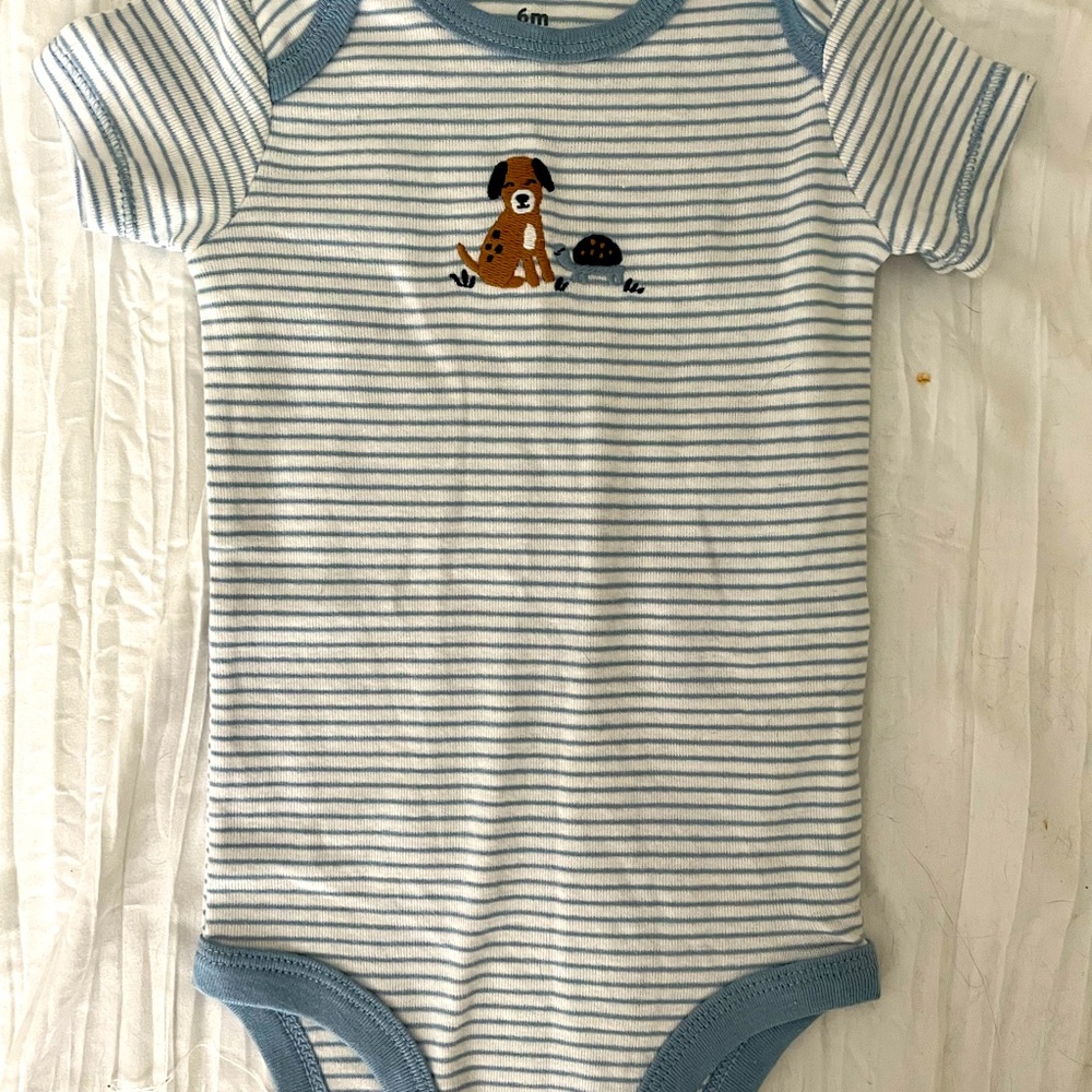 NWOT Carters blue stripe onesie